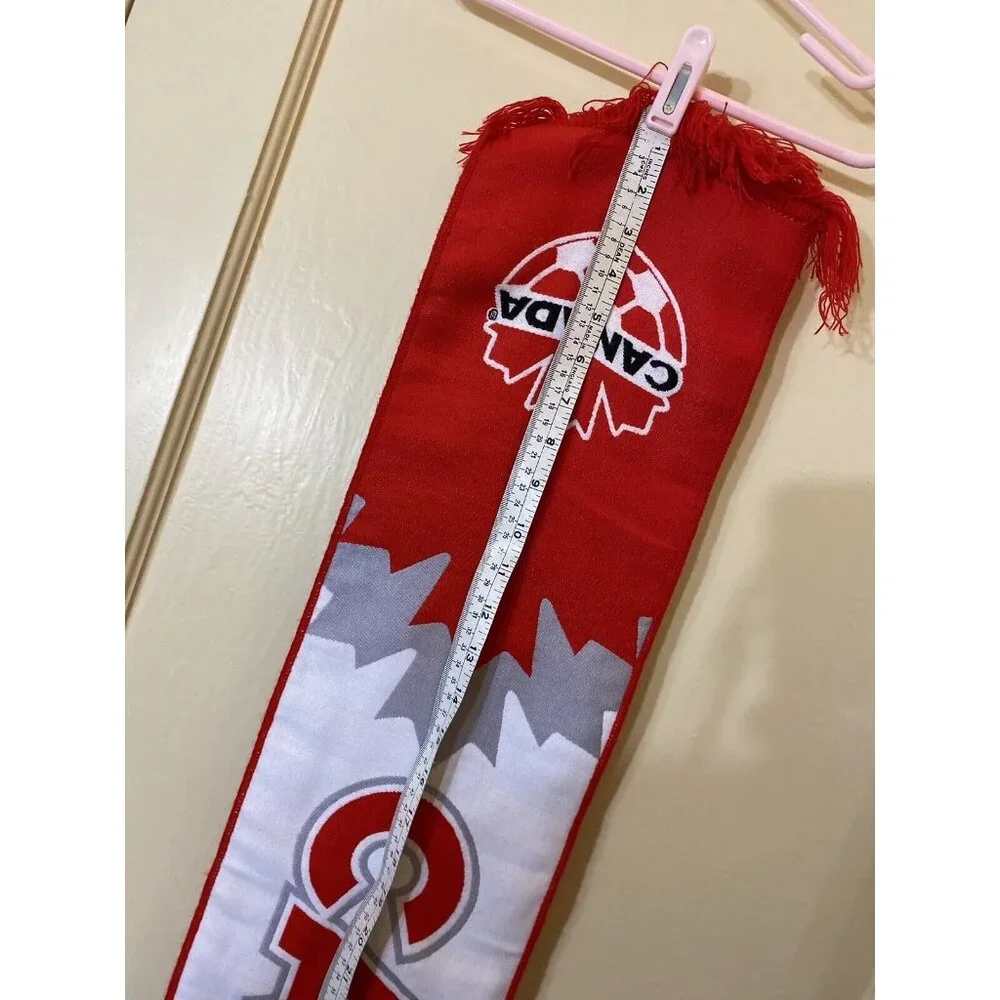 Canada Knit Scarf Muffler Team Hockey Fan Reversible CIBC Sponsor Fringe